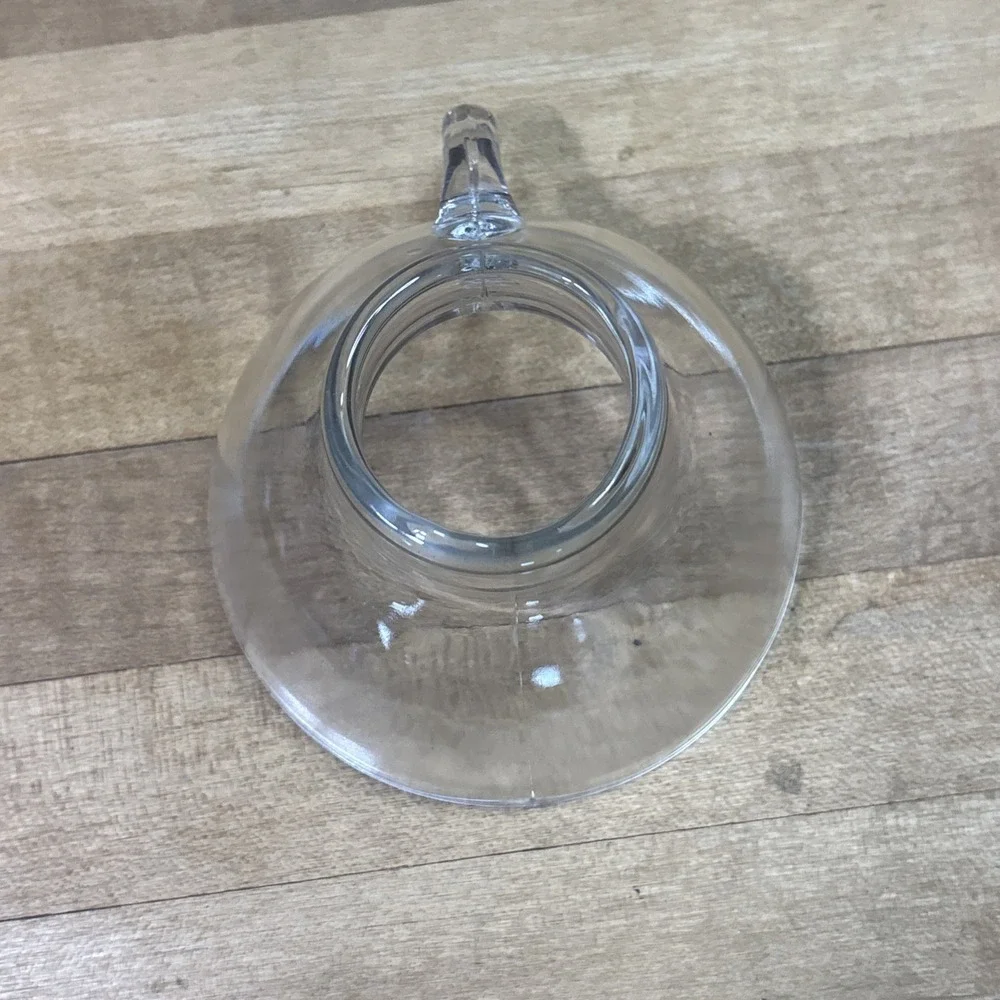 Vintage Clear Glass Canning Funnel Wide Mouth Jar Funnel w Handle Kitchen Tool